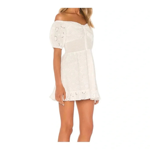 Finders Keepers Ditsy Doo White Embroidered Eyelet‎ Minidress size 6 - Picture 9 of 15